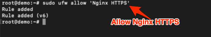 Allow Nginx HTTPS in UFW Firewall