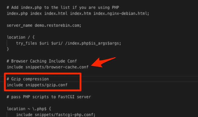 Browser Cache and Gzip Compression include in Nginx Configuration