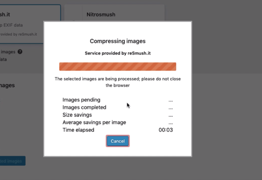 Compressing images using WP-Optimize