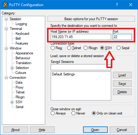 Configure PuTTY SSH Login