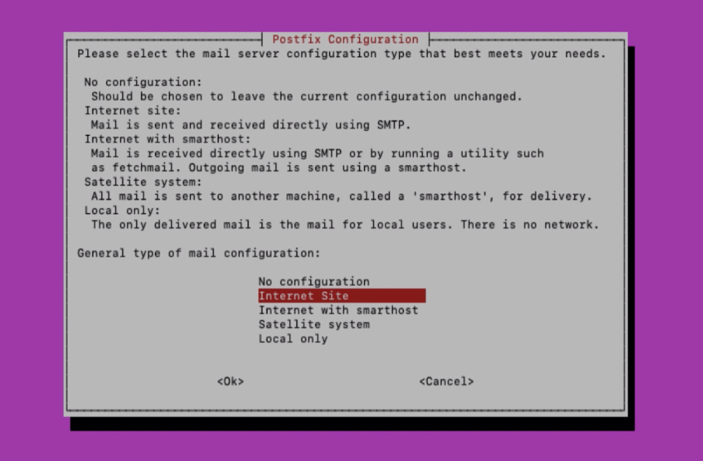 Configure Postfix Installation