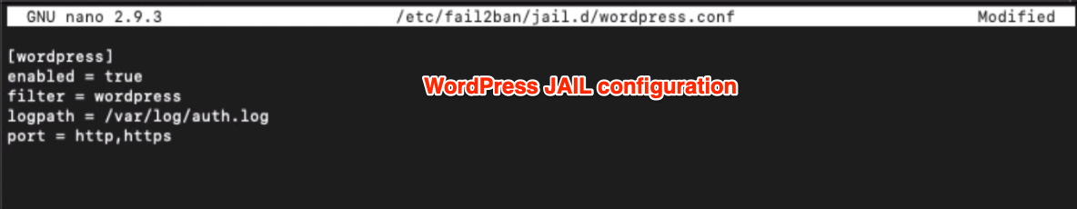 Fail2ban WordPress JAIL configuration 