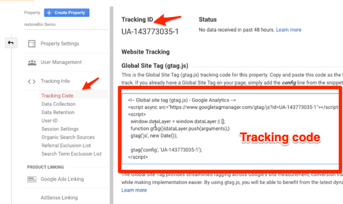 Google Analytics Tracking Code