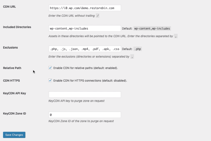 Photon CDN Setting in CDN Enabler Plugin