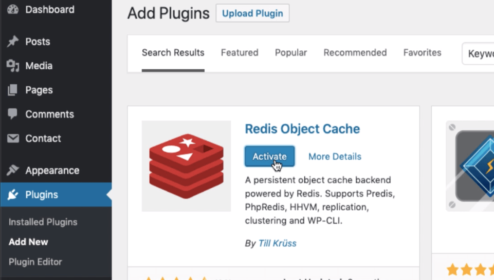 Redis Object Cache WordPress Plugin