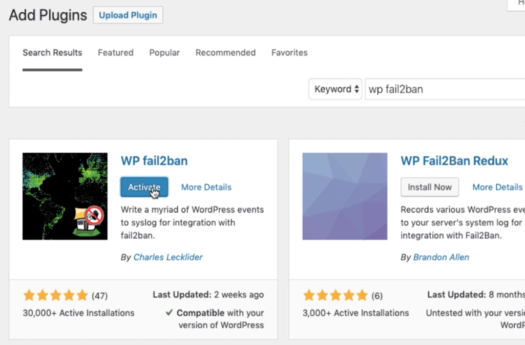 WP fail2ban WordPress Plugin