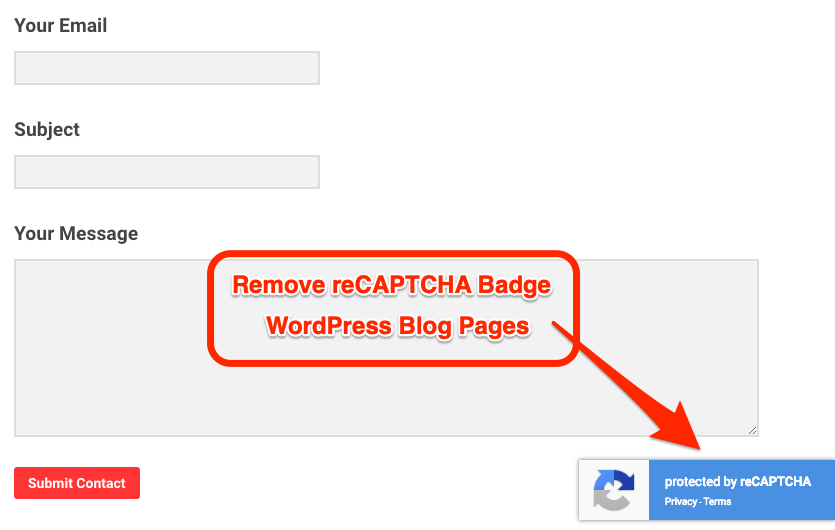 remove reCAPTCHA Badge WordPress