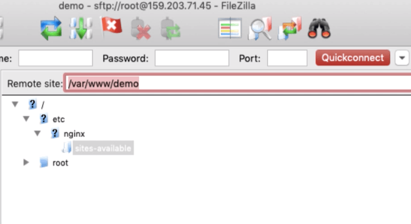 visit WordPress root directory via SFTP